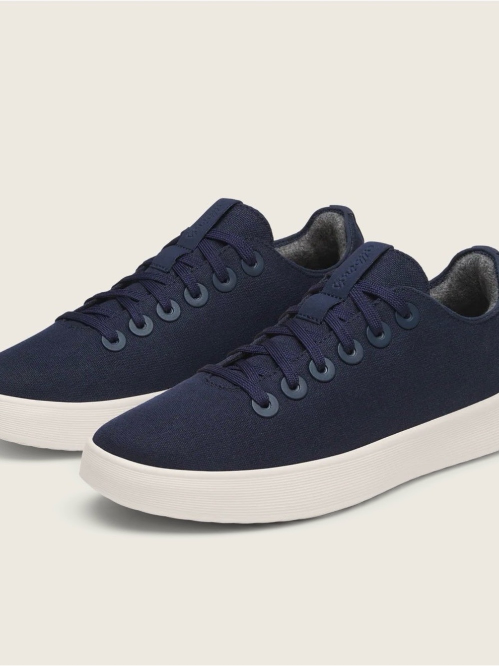 allbirds Women's Navy Canvas Low-Top Sneakers with White Sole
